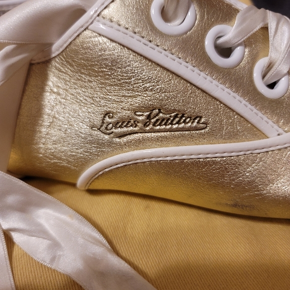Louis Vuitton Gold Sneakers - Picture 5 of 5